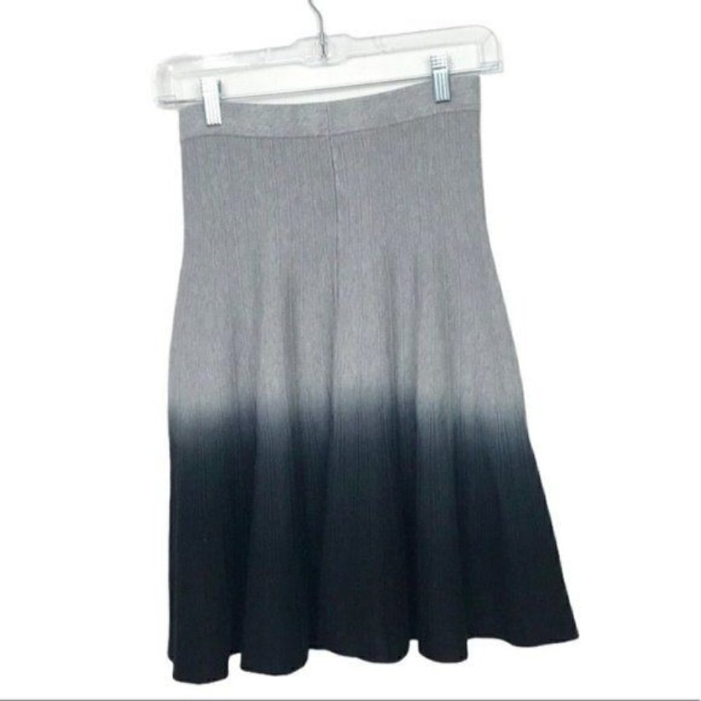 Carmen Marc Valvo Gray Knit Ombre Skirt XS